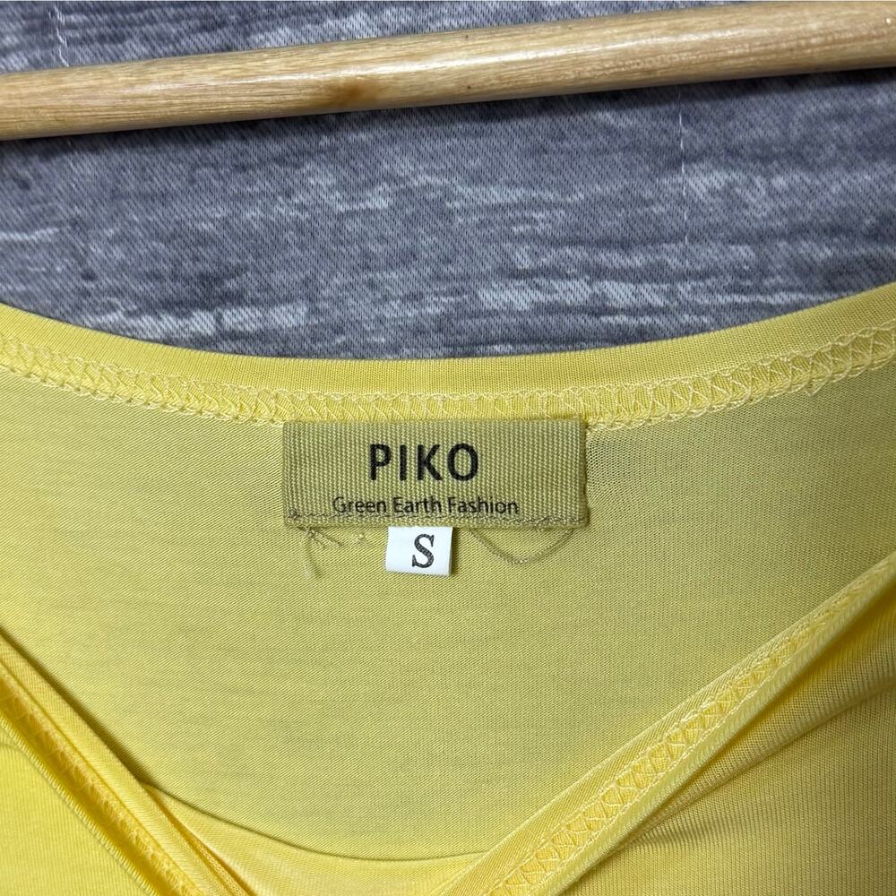 PIKO Green Earth Fashion Light Weight Yellow Tshirt Women Size Small - Picture 3 of 7